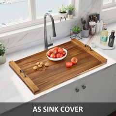 30x22in Acacia Wood Stove Cover W/ Handles & Extra Thick for Kitchen Counter Use