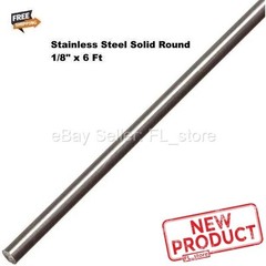 Stainless Steel Solid Round Stock 1/8 Inch x 6 Feet Alloy 303 72″ Unpolished Rod