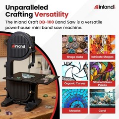 Inland Craft DB-100 Band Saw | Tabletop Saw | Includes Diamond Band Saw Blade