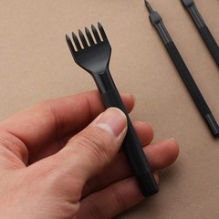 3mm Leather Lacing Stitching Punch Set 1 2 4 6 Prong Black Hole Tool