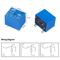 12Pcs 5V DC Mini Power Relay Auto PCB SRD-05VDC-SL-C 5 Pins DC Power Relay PCB M