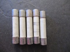 FIVE Buss ABC-2-1/2 Fuses 2.5 amp, 250 volt Bussmann ceramic fuses New NOS