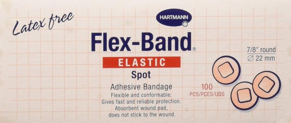 Flex-Band Fabric Adhesive Bandage, 7/8″ Spots, Box of 100 Count (Pack 1)