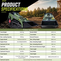 Free Ship TYPHON STOMP V1000 24.4hp 1.5Ton Kubota D1105 w Fork Pallet Attachment