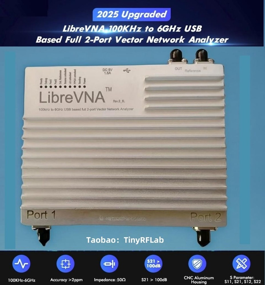 2025 NEW LibreVNA 100KHz-6GHz USB Based Full 2-Port Vector Network Analyzer#