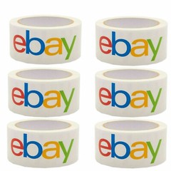 Six (6) Rolls Official eBay Branded Holiday Logo Shipping Tape White New Sealed