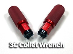 3C collet wrench, aluminum handle, 4140 head. Strong and beautiful. Made in USA