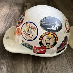 Lot 2 Vintage Fibre-Metal Hard Hats White Class E & G Seattle Ironworker Union