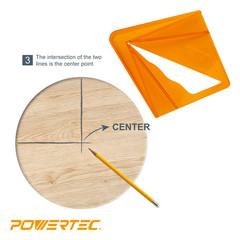POWERTEC Plastic Center Finder Tool for 8 Inch Square, Round, Octagon and 5-3/4