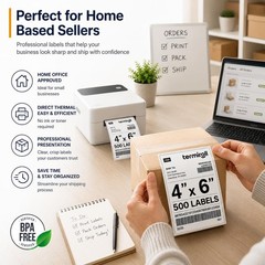 4×6 Thermal Labels 500 Fanfold – Rollo – 1 Stack | 500 Labels, White