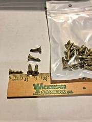 3/4 x 9 Phillips Flat-Head Satin Brass Plated Wood Screws, Stanley, ( 25 )