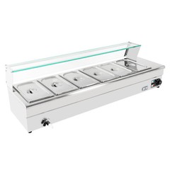 Electric Bain Marie Buffet Server 6 Pans 1200W Commercial Countertop Food Warmer