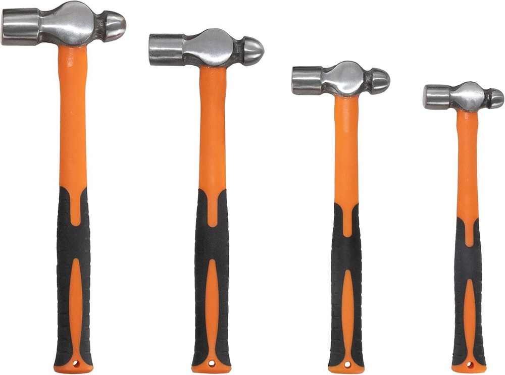 HFS(R) Ball Peen Hammer Set, 8 12 16 24oz, Blow Striking Ball Pein Hammer