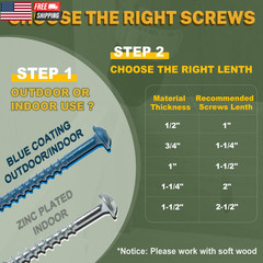 Pocket Hole Screws 1-1/4 Inch, 600 PCS Interior Pocket Screw #8 X 1-1/4″, Coarse
