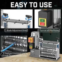 Electric Wire Stripping Machine 0.06”-1.5” 11 Channels Workshop 1.5-38mm 370W