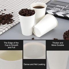 Coffee Cups, 50 Count 12 Oz Disposable Coffee Cups for Hot & Cold Drinks,