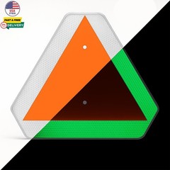 Slow Moving Vehicle Sign Dark Glow Safety Triangle Sign Aluminum Golf Carts UTV