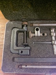 LS STARRETT No. 196 Universal Dial Test Indicator Set in Padded Case Vintage USA