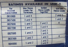 PEC Sprague UHK-1 Capacitor 7 Various Values 4 Pin 0.001 To 0.004uF Vintage