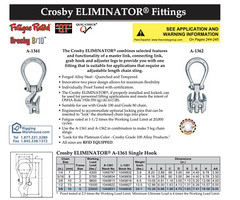 New Crosby A-1361 Eliminator 5/8″ Single Grab Hook | 22,600 lbs. 1049831 GR 100