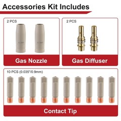 Mig Welding Tips, Ceramic Welding Nozzle Replacement MB15 15AK Accessories, 14Pc