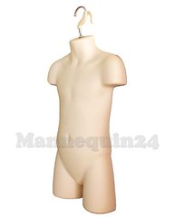 3 Mannequin Torsos – FLESH Muscle Male Female & Child Dress Form Set w/ 3Hangers