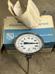 Ashcroft Thermometer Bimetal Dial 4in Stem -20 to 120F Industrial Gauge