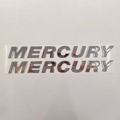 Mercury 3D Raised Chrome Resin Lettering Decal Set – 2 Piece for Outboards