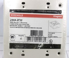 WIREMOLD 2444-2FW 2400 SERIES 2 GANG EXTRA DEEP DEVICE BOX FOG WHITE