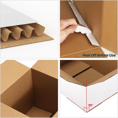 9X9X9 Shipping Boxes 15 Pack, White Corrugated Cardboard Boxes with Side-Lock an
