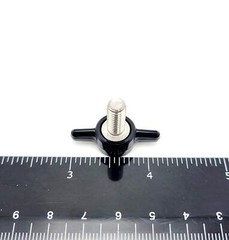M6 x 14mm Clamping Thumb Screw Bolts with Black Butterfly Tee Wing Knob 4 Pack