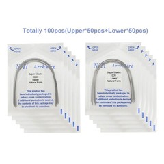 100pcs Orthodontic Arch Wire Niti Round Rectangular Super Elastic Natural Arcos