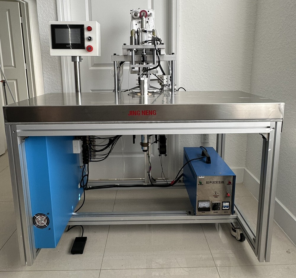 Semi automatic ultrasonic ear loop spot welding cutting machine