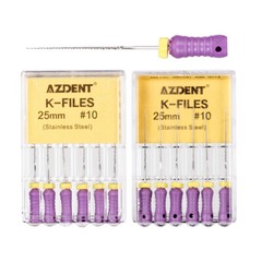 AZDENT Dental Endo Root Canal K-Files Stainless Steel Hand Use 21mm/25 mm Files