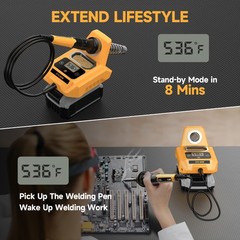 Cordless Soldering Iron Station Digital LCD Display for Dewalt 20V Max Battery