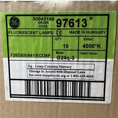 GE Base G24q-3 4000K Lamps 10 Pieces F26DBX/841/ECO4P