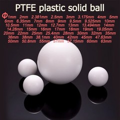 White Solid PTFE Plastic Balls Dia~∅1mm-∅63mm Anticorrosion Diaphragm Pump Ball