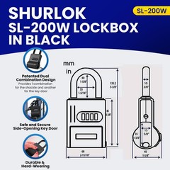 FJM Security ShurLok SL 100W Dual Combination Lock Box for Keys Durable Metal