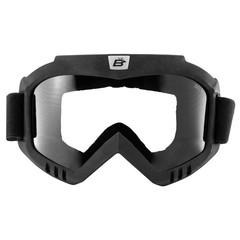 Birdz Skylark Motorcycle Goggles Removable Face Mask Black Frames Clear Lens