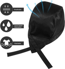 Chef Hat for Men Women – Adjustable Tie Back Chef Cap – Breathable Cotton Skull