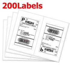 200 Shipping Labels 8.5 x 5.5 Rounded Corner Self Adhesive 2 Per Sheet Blank US