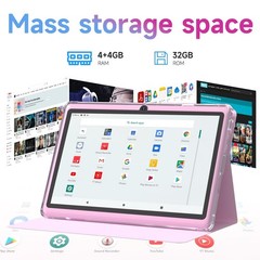 Tablet 7Inch Android 14.0 with Protective Case, 8GB(4+4GB Expand) RAM+ 32GB R…