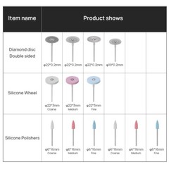 Dental Lab Polishing HP Kit Diamond Burs Brush For Ceramics Porcelain Grinding