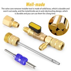 HVAC Tool AC Schrader Valve Core Remover Dual Size 5/16″&1/4″ Port Installers