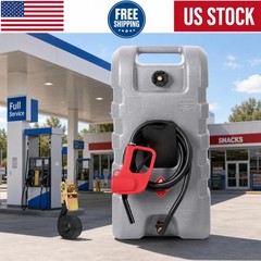 Portable 15 Gas Fuel Tank with Casters, Wheeled Utility Fuel Tank Gallon