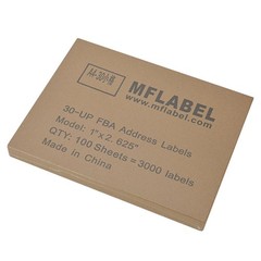 1000 Sheets 30000 Pcs 30 Up 1″ x2-5/8 Shipping Address Barcode Labels for Laser