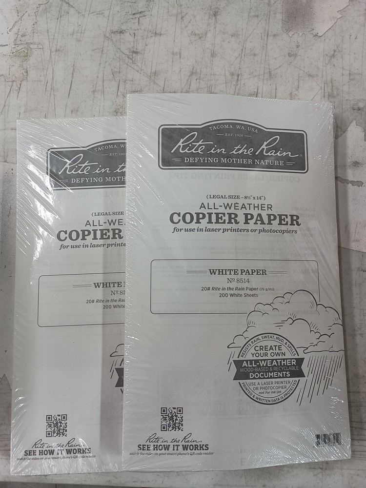Rite in the Rain Copier White 400 Sheets All-Weather Printer Paper 8.5″ x 14″