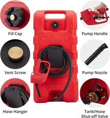 🔥57L (15 Gallonen) mit Handpumpe & Schlauch, Siphon 7,5L/min – Rollbarer Krafts