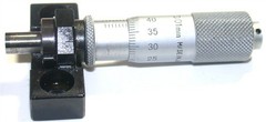 Mitutoyo 149-184 0-15mm .01mm Carbide-Tipped Micrometer Head Spindle Lock w/Base
