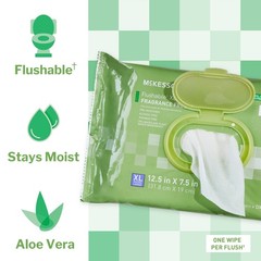 McKesson Flushable* Personal Wipe 7.5 x 12.5″ DXLU48 12 Pack 576 Wipes